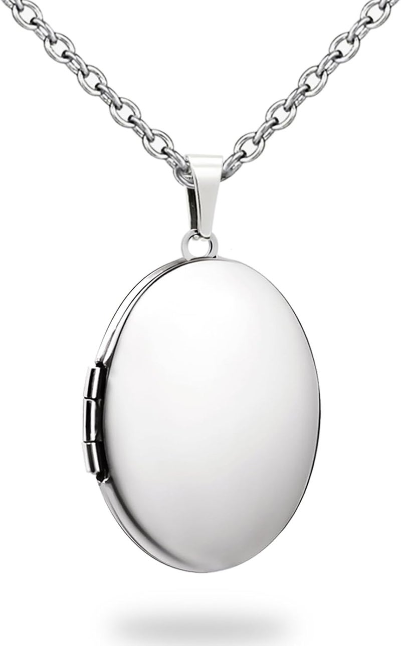 PHOCKSIN Locket Necklace for Women Black/Gold/Silver Locket Necklace Oval/Round/Heart Photo Necklace New Years Gifts for Girls - Image 1